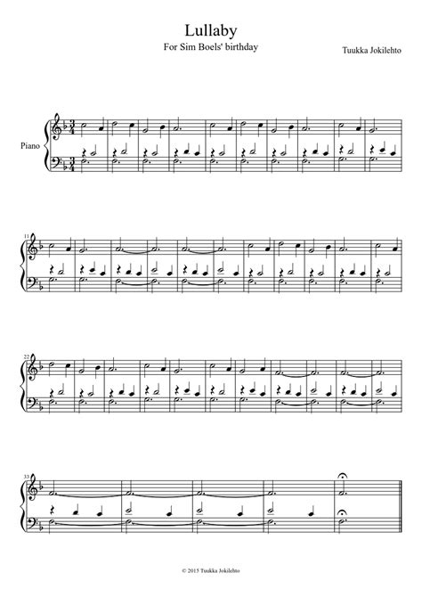 Lullaby Sheet music for Piano (Solo) | Musescore.com