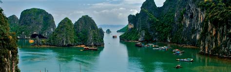 Wallpaper Vietnam, sea, boats, mountains 5120x2880 UHD 5K Picture, Image