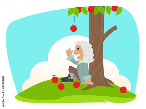 Isaac Newton Sitting By A Tree