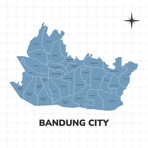 Premium Vector | Bandung city map illustration Map of cities in Indonesia