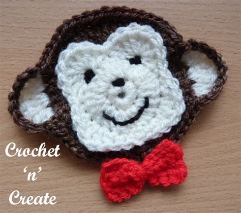 Monkey Face Appliqué Free Crochet Pattern - Crochet 'n' Create