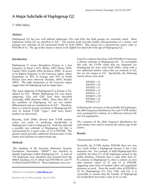 (PDF) A Major Subclade of Haplogroup G2