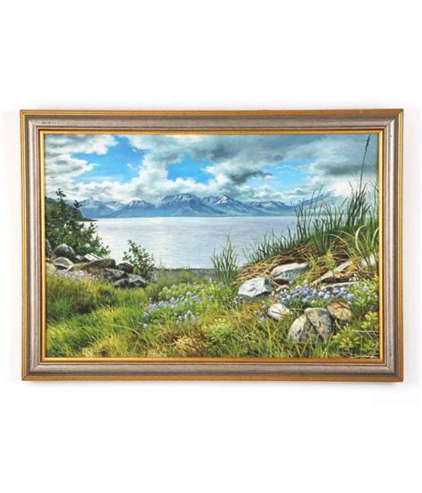 EarthenMetal Green Acrylic Frame Landscape Painting: Buy EarthenMetal ...