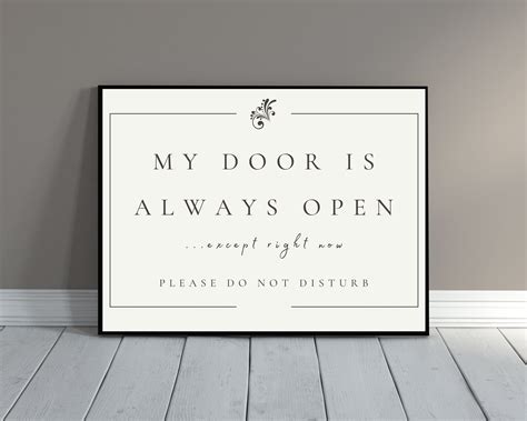 My Door is Always Open Home Office Decor for Men Virtual - Etsy