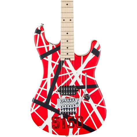 EVH Striped Series 5150 Electric Guitar Red, Black, and White Stripes ...