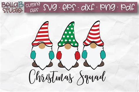 Christmas Gnomes SVG, Christmas Squad SVG, Cut File