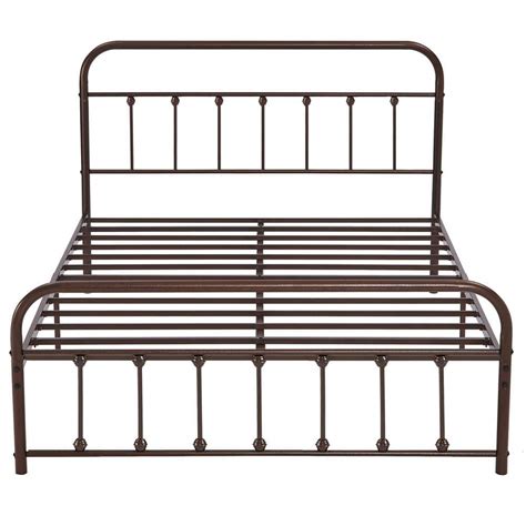 VECELO Victorian Bed Frame Bronze Purple, Heavy-Duty Metal Bed Frame ...