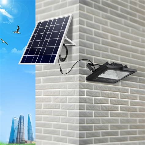 Remote Control Solar LED Flood Light Wall Lamp Garage Courtyard Garden ...