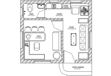 Office cabin layout plan with furniture auto-cad drawing details dwg ...