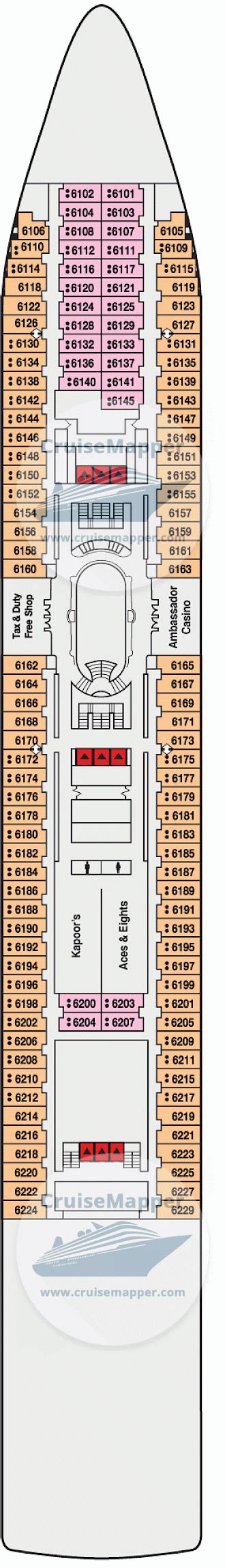 Ambience deck 6 plan | CruiseMapper