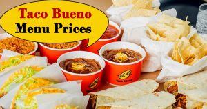 Taco Bueno Menu Prices - Try Mexican food in Texas Style