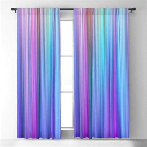 Abstract Purple and Teal Gradient Stripes Pattern Blackout Curtain ...