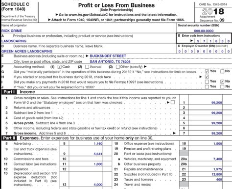 Irs Form 1040 Schedule C 2020 Solved 1 The Image Shows A Completed ...