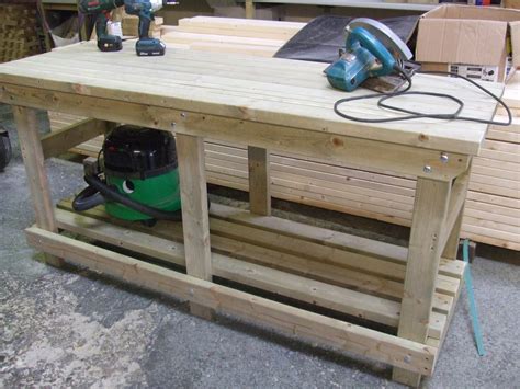 Wooden Workbench Indoor Outdoor Heavy Duty Work Table ...