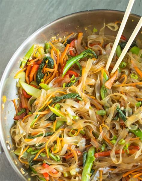 Vegetable Stir Fry Mung Bean Noodles | Healthy Nibbles by Lisa Lin