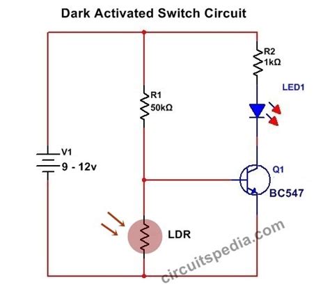 Dark Sensor | LDR Darkness Senor Circuit | LDR Circuit