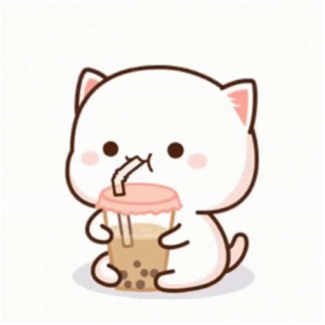 Cat Bubble Tea GIF - Cat BubbleTea MilkTea - Discover & Share GIFs