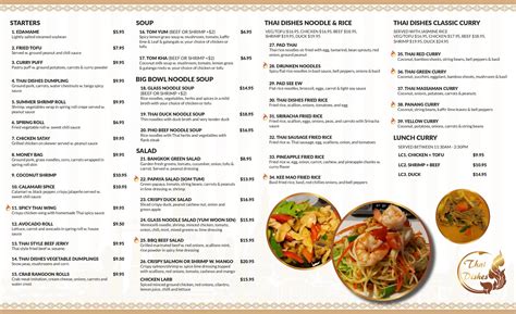 Menu - Thai Dishes