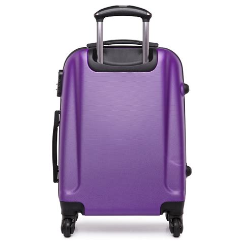 L1602L - 20" Hard Shell 4 Wheel Spinner Suitcase ABS Cabin Luggage Purple