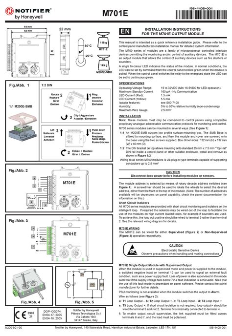 HONEYWELL NOTIFIER M700 SERIES INSTALLATION INSTRUCTIONS Pdf Download ...