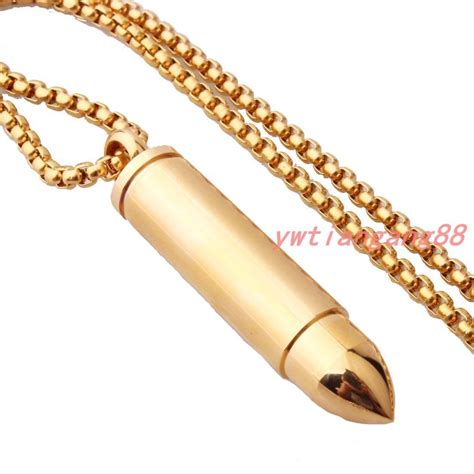 14 Kt Gold Solid Yellow Gold Bullet Pendant