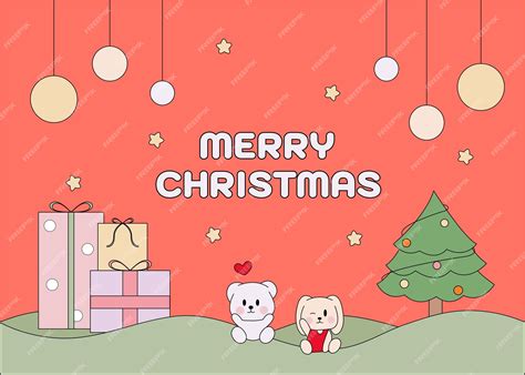 Premium Vector | Merry christmas cute card, template.