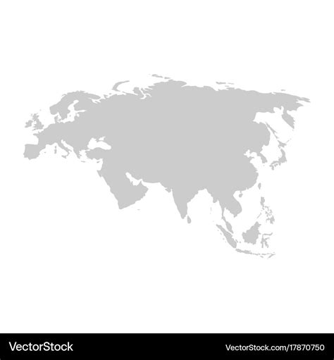 Eurasia continent gray template Royalty Free Vector Image