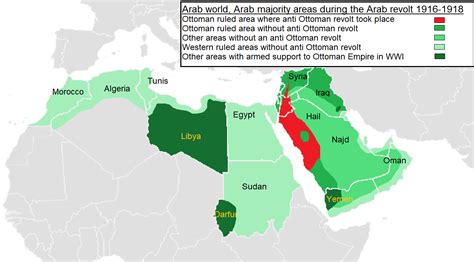 Where in WWI the anti Ottoman "Arab" revolt took place in comparison to ...