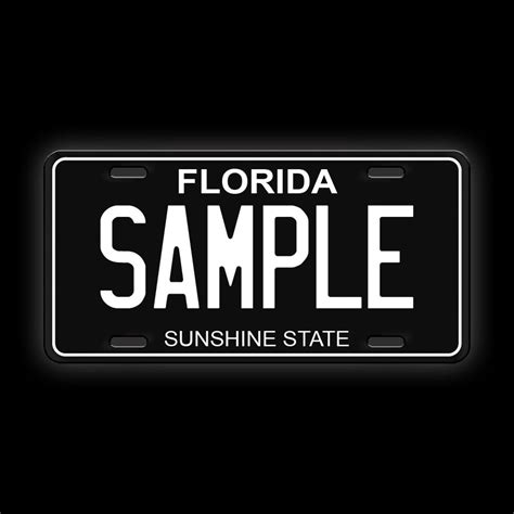 Black Custom Florida License Plate - Etsy