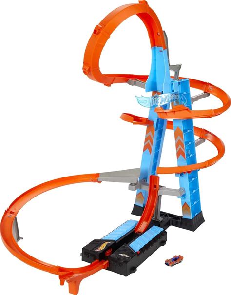 Amazon.com: Hot Wheels Toy Car Track Set Sky Crash Tower, More Than 2.5 ...