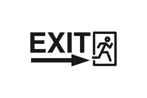 Exit icon. Exit sign vector illustration isolated on white background ...