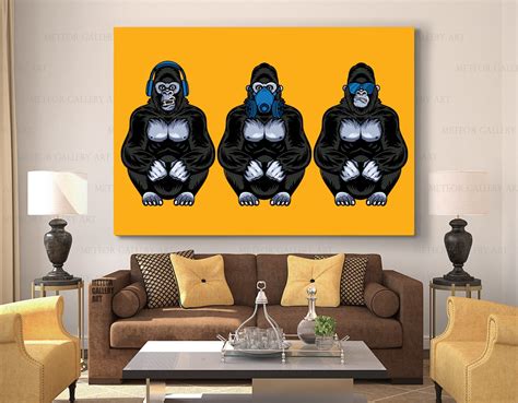 Three Monkeys Canvas Art Wall Art Canvas 3 Wise Monkeys Wall - Etsy