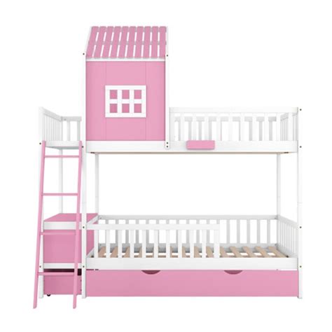 BESTCOSTY Pink Twin Wood Bed Frame with Storage at Lowes.com