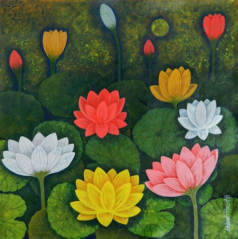 Indian Lotus Painting