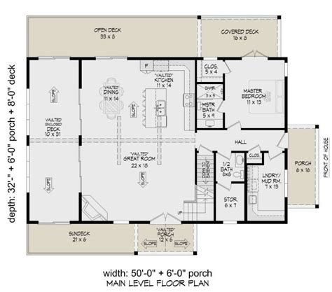 Lake Front Plan: 2,149 Square Feet, 3-4 Bedrooms, 2.5 Bathrooms - 940-00930