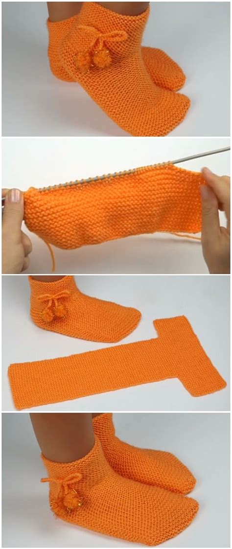 Easy To Make Slipper Socks - To Crochet Or To Knit | Knitted slippers ...