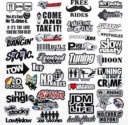 41Pcs JDM Car Sticker Racing Decale for Cars Motorcycle Helmet Reflex ...