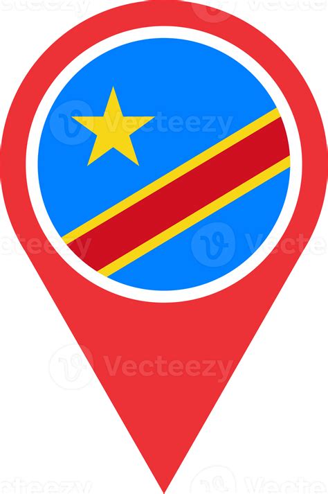 Congo flag pin map location 22109594 PNG