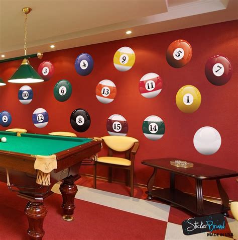 Billiard Balls Wall Decal Sticker. #6089 | Billiards room decor, Room ...