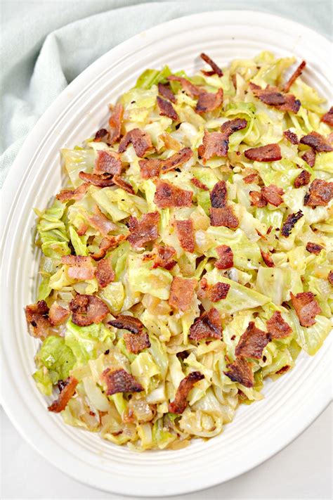 Fried Cabbage with Onions and Bacon - Sweet Pea's Kitchen