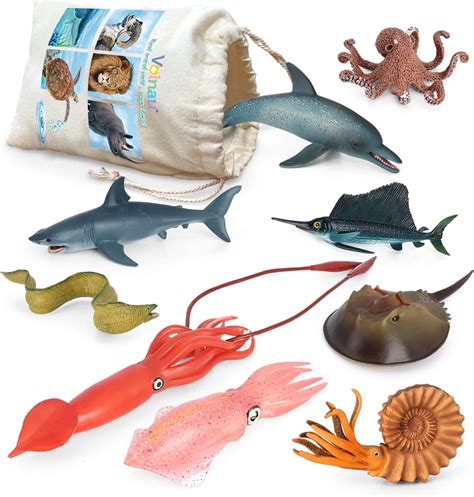 Amazon.com: Volnau Sea Creature Toys 9PCS Pacific Ocean Animal ...