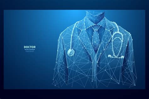 Closeup doctor on blue background | Education Illustrations ~ Creative ...