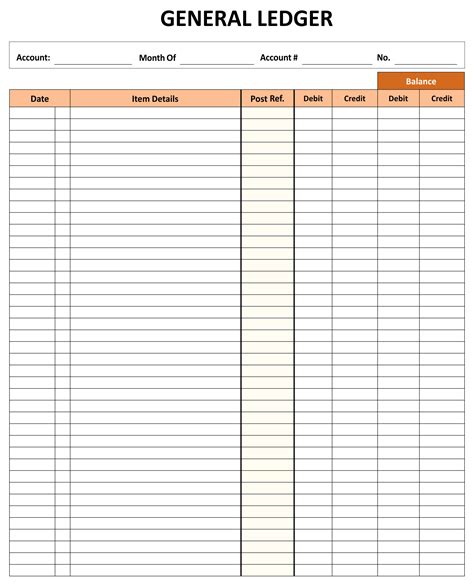 Free Printable Ledger Balance Sheet