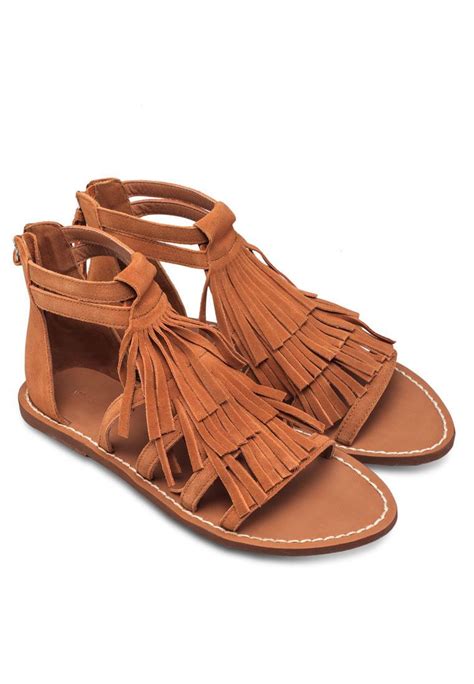 Buy Mango Fringe Suede Sandals | ZALORA Singapore Seventies Fashion ...