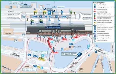 Amsterdam central station map - Ontheworldmap.com