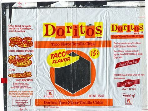 Frito-Lay - Doritos Taco Flavor 15-cent bag - 1970's | Doritos taco ...