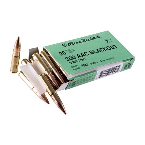 SELLIER & BELLOT 300 AAC BLACKOUT 200GR SUBSONIC FMJ AMMO | Brownells