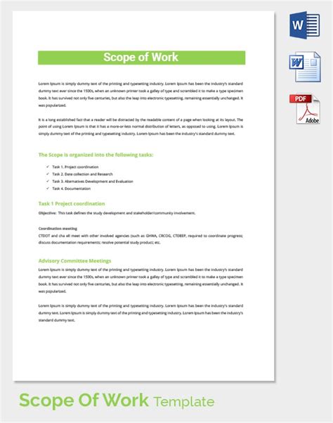 Scope of Work Template - 36+ Free Word, PDF Documents Download! | Free ...