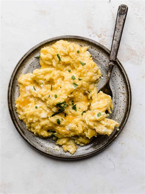 Cheesy Scrambled Eggs - Salt & Baker