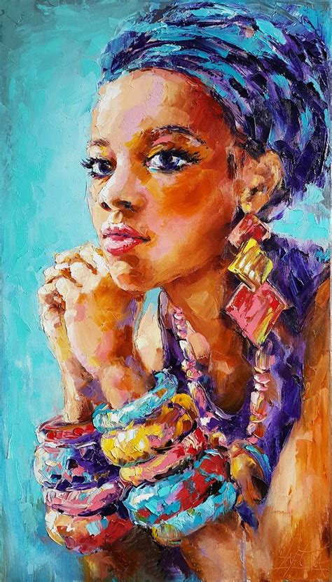 Portrait of an african woman Painting | African art paintings, African ...